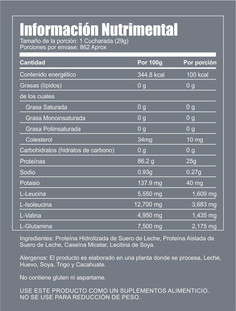 Costal de Proteína de Suero de Leche Zero Carb 25 kg (CHOCOLATE)